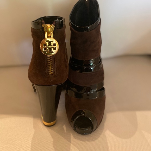 Tory Burch Peep-Toe Booties - Picture 2 of 4